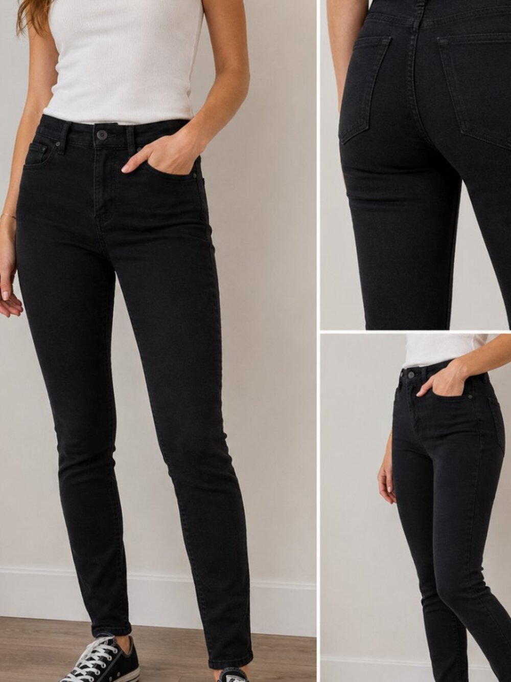 Rag & Bone Cate Mid Rise Skinny Jeans Size 30 Black Stretch Denim Women's Design